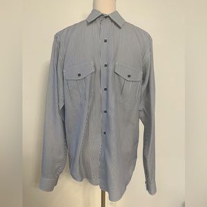 Lorenzo Uomo Men’s Button Down Pinstripe Shirt